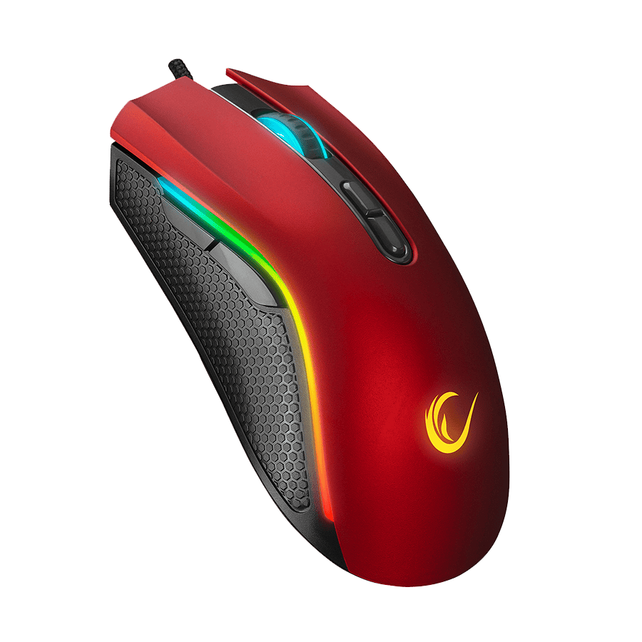 Miš gaming RAMPAGE SMX-R44 V2 Macrol Red 2800 DPI RGB LED 80 Million Huano Switch Gaming Player Mouse, 41490
