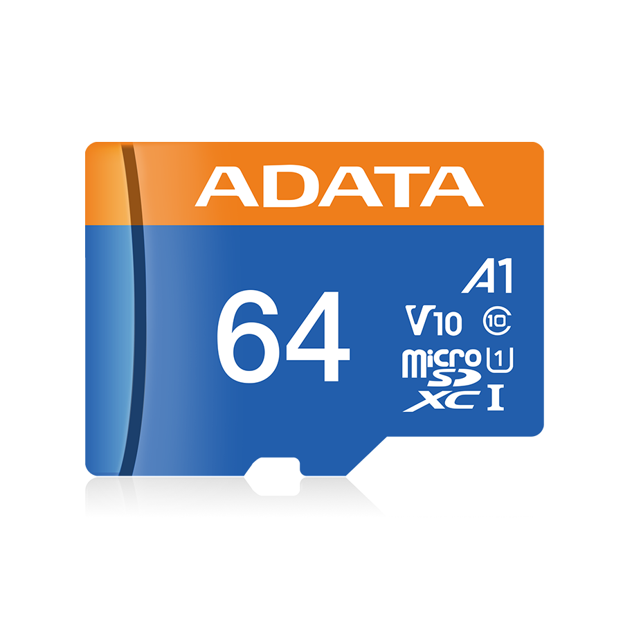 MICRO SD ADATA 64GB Premier UHS-I Class 10 / V10 100/25 Mbps AUSDX64GUICL10A1-RA1