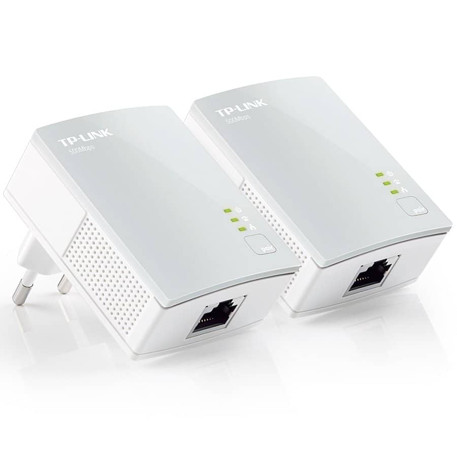 AV600 Powerline Starter Kit, Qualcomm, 1 Fast Port,600Mbps Powerline,Ultra Compact Size, HomePlug AV, Green Powerline, Plug and Play,Pair Button, New PLC Utility,Twin Pack
