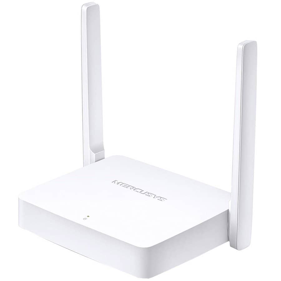 Mercusys MW301R 300Mbps Wireless N Router, 1 x 10/100 WAN Port + 2 x 10/100 LAN Ports, 2 x 5 dBi fixed omni directional antennas, WDS bridge,IPv4,IPv6,Dynamic DNS,DHCP,Port Forwarding,2.4GHz guest network,Mercusys App,IP and MAC address binding
