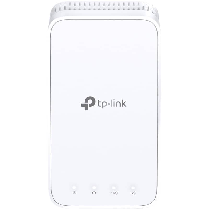 AC1200 MESH Wi-Fi Range Extender, Wall Plugged, 2 internal antennas, 867Mbps at 5GHz + 300Mbps at 2.4GHz, Range Extender mode, WPS, Intelligent Signal Light, Access Control, Power Schedule, LED Control, OneMesh, Tether App