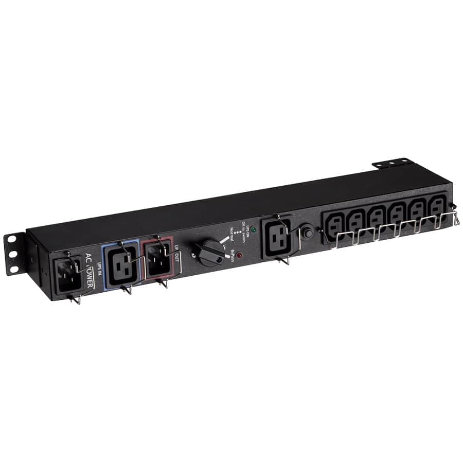 Eaton HotSwap MBP maintenance bypass, 3000 VA, IEC, Input: C20, 200-240V, Outlets: (6) C13, (1) C19, Rack Mounting kit; 2yr warranty