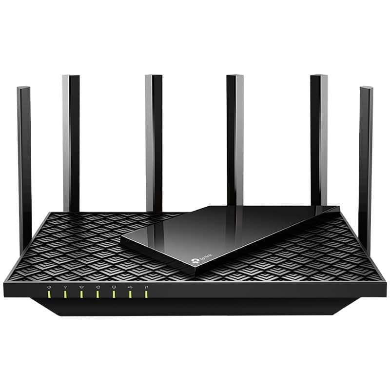 TP-Link Archer AX73 AX5400 Dual-Band Gigabit Wi-Fi 6 Router, 574 Mbps 2.4 GHz + 4804 Mbps 5 GHz, 4x4 MU-MIMO, 6× Antennas, Broadcom 1.5 GHz Triple-Core CPU, 1× G WAN Port + 4× G LAN Ports,USB 3.0 Port, 1024-QAM, OFDMA, HT160, HomeShield, 200+devic