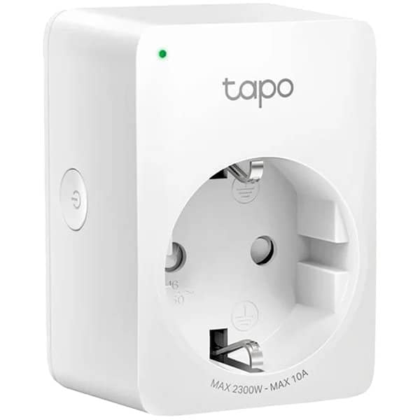 TP-Link Tapo P100(1-pack) Mini Smart Wi-Fi Socket, 220-240 V, 50/60 Hz, Max Load 10 A, 1200W, , 2.4 GHz Wi-Fi, Bluetooth 4.2 (onboarding only), 802.11 b/g/n, Amazon Certified for Humans (FFS), Voice Control (works with Amazon Alexa and Google As.)