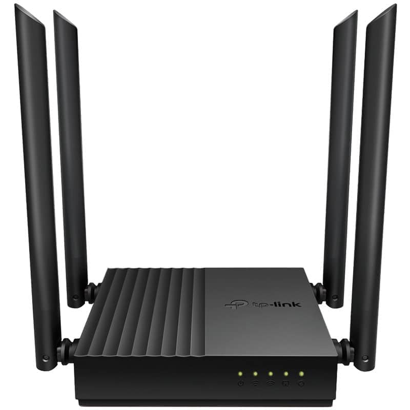 TP-Link Archer C64 AC1200 Wireless MU-MIMO WiFi Router, 4 x G LAN, 1 x G WAN, 400 Mbps (2.4 GHz) + 867 Mbps (5 GHz) 802.11ac Wave2 WiFi, MU-MIMO, Beamforming, AP mode, WPA3, 4 x external antennas, 1.2 GHz CPU, Tether App, Smart Connect