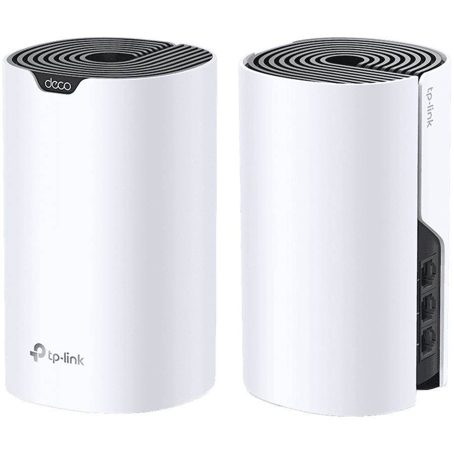 TP-Link Deco S7(2-pack) AC1900 Whole Home Mesh Wi-Fi System, 600 Mbps at 2.4 GHz +1300 Mbps at 5 GHz, 3× Internal Ant., 3× Gigabit Ports (WAN/LAN auto-sensing),Deco App,Router/AP Mode, IPv6,IPTV,Parental Controls,QoS, 3x3 MU-MIMO, Beamforming,100+d