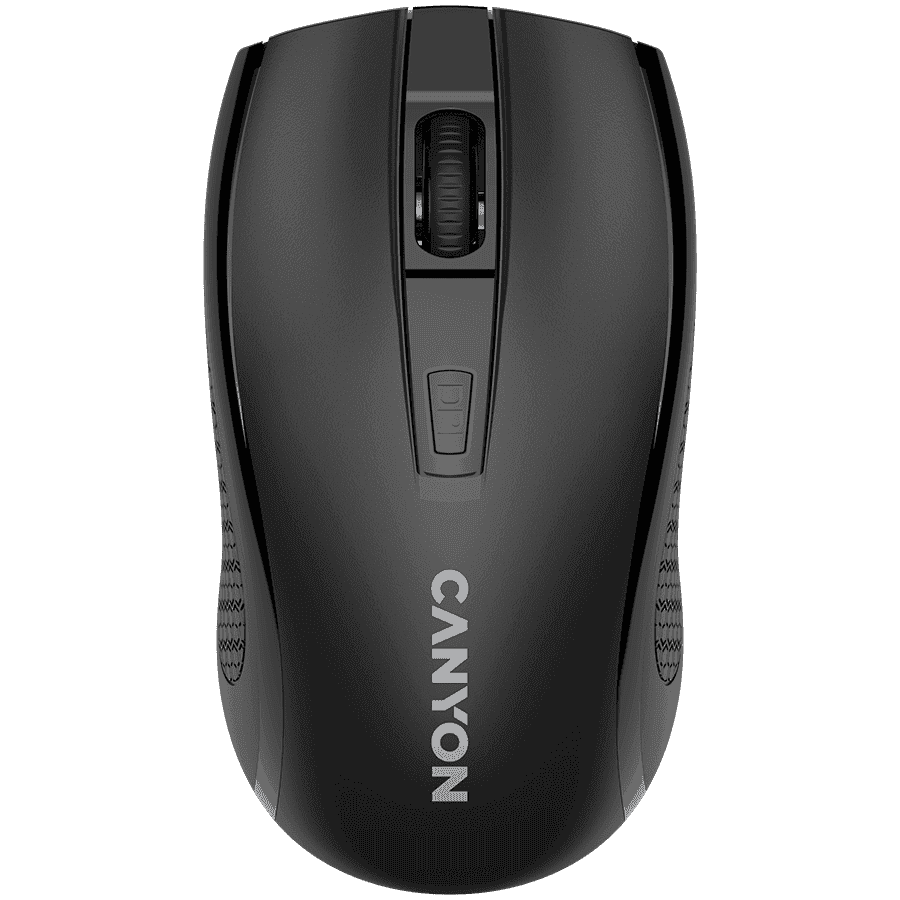 CANYON MW-7, 2.4Ghz wireless mouse, 6 buttons, DPI 800/1200/1600, with 1 AA battery ,size 110*60*37mm,58g,black