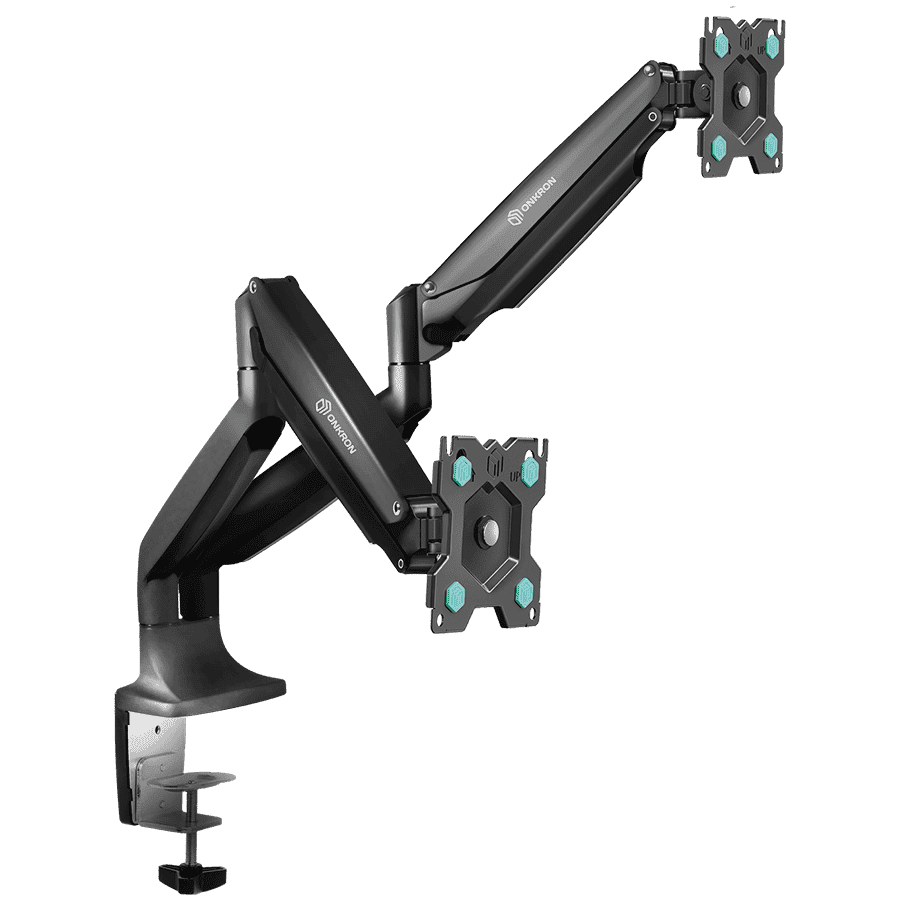 ONKRON Dual Monitor Desk Mount Stand for 13 to 32-Inch LCD LED Monitors up to 9 kg, Black