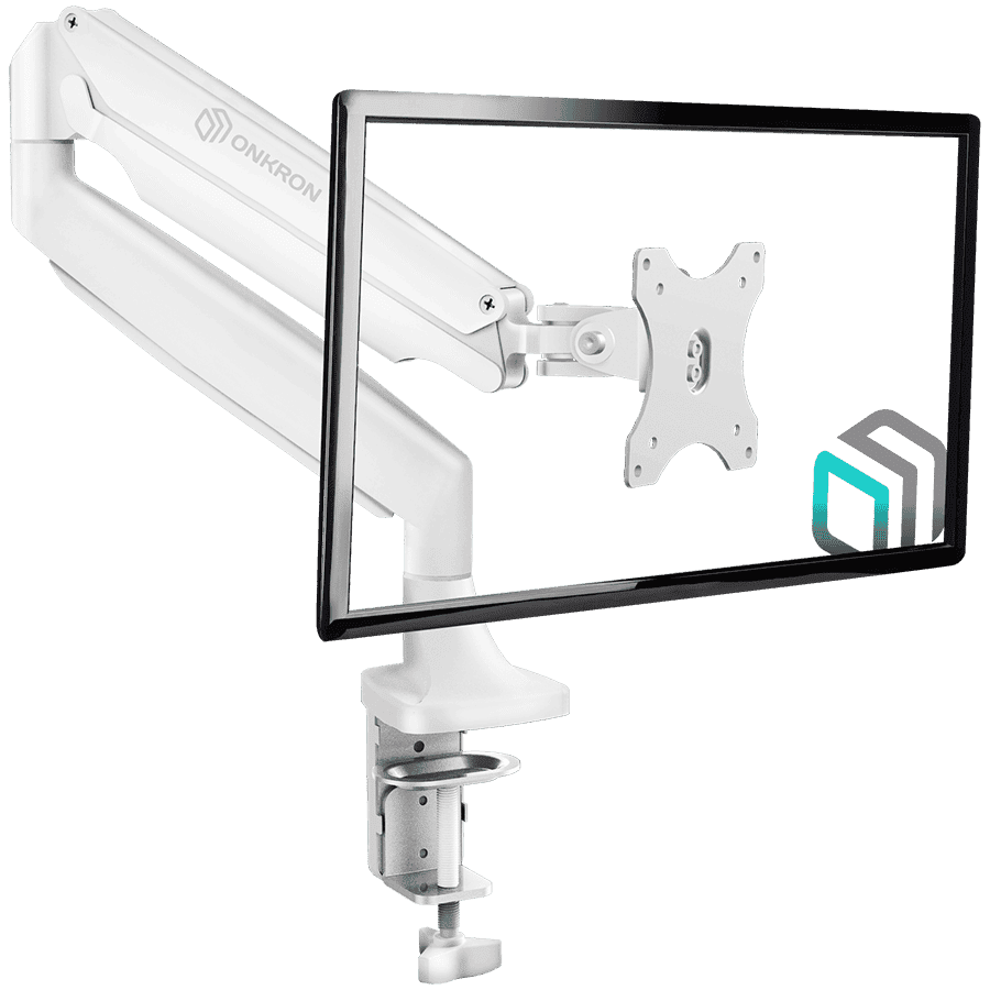 ONKRON Monitor Desk Mount for 13 to 32-Inch LED LCD Flat Monitors up to 9 kg, White