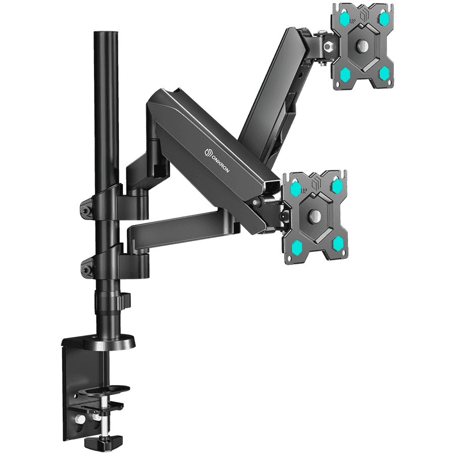 ONKRON Dual Monitor Desk Mount Stand for 13” to 32-Inch LCD LED Screens, Black