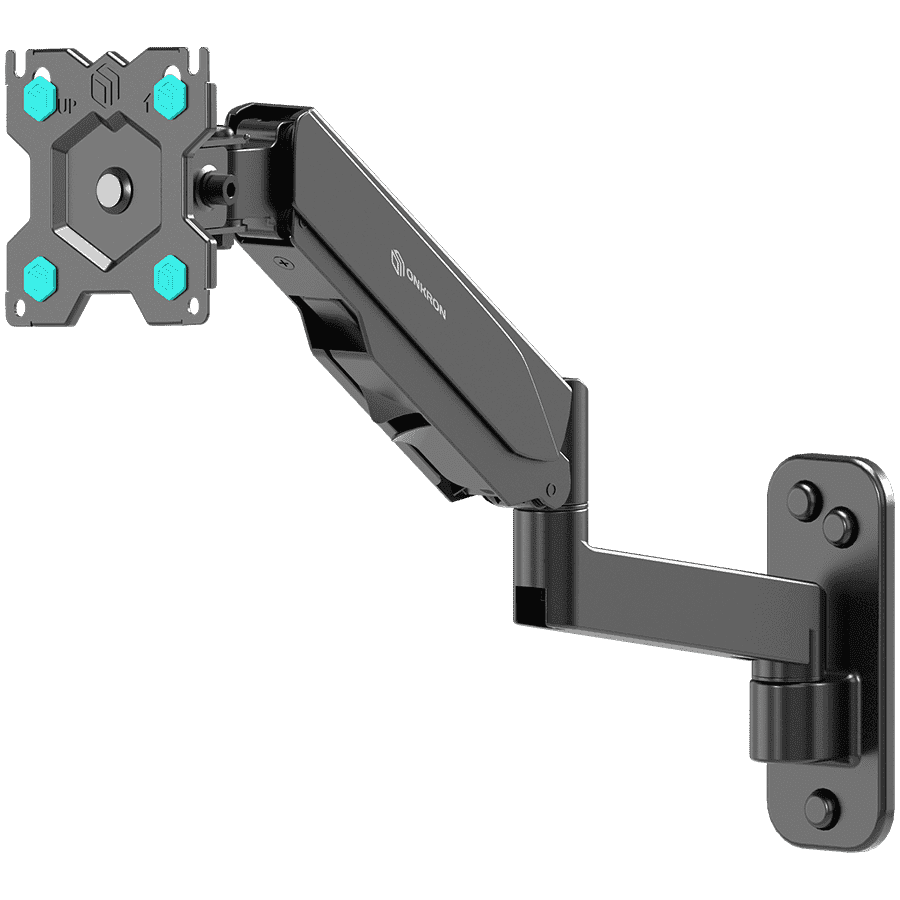 ONKRON TV Monitor Wall Mount Bracket for 13” – 34” Screens Full Motion with Gas Spring, Black