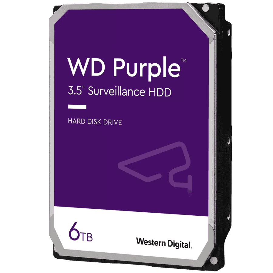 HDD Video Surveillance WD Purple 6TB CMR, 3.5'', 256MB, SATA 6Gbps, TBW: 180