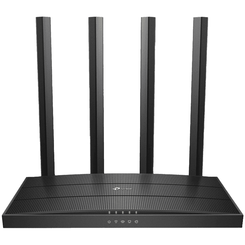 TP-Link Archer C6 AC1200 Wireless MU-MIMO Gigabit Router,867 Mbps at 5 GHz and 400 Mbps at 2.4 GHz band,1× Gigabit WAN Port,4× Gigabit LAN Ports, 1.2 GHz CPU,4×Fixed High-Performance Antennas,WPA3, Router/AP mode, Beamforming,Tether app,SPI firewall