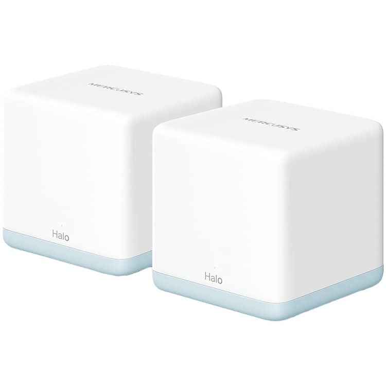 Mercusys Halo H30G(2-pack) AC1300 Whole Home Mesh Wi-Fi System, 400 Mbps at 2.4 GHz + 867 Mbps at 5 GHz, 2× Internal Antennas, 2× Gigabit Ports per Unit (WAN/LAN auto-sensing), MERCUSYS APP, Router/AP Mode, One Unified Network, up to 100 devices