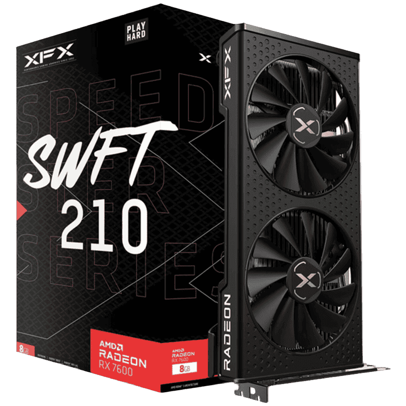 XFX SPEEDSTER SWFT 210 AMD Radeon RX 7600 8 GB GDDR6 128-bit HDMI 3x DP