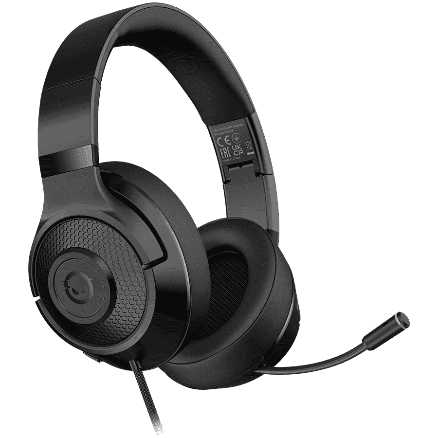 LORGAR Noah 101, Gaming headset with microphone, 3.5mm jack connection, cable length 2m, foldable design, PU leather ear pads, size: 185*195*80mm, 0.245kg, black
