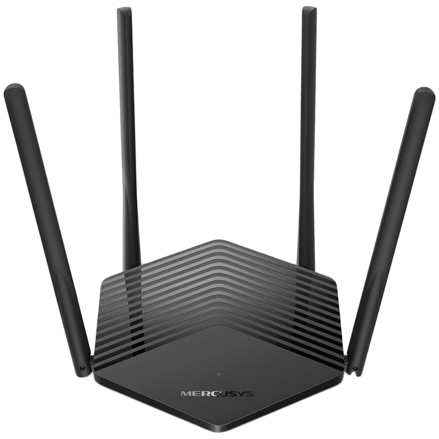 Mercusys MR60X AX1500 Dual-Band Wi-Fi 6 Router, 300 Mbps at 2.4 GHz + 1201 Mbps at 5 GHz, 4x Fixed Ext. Ant., 2× G LAN Ports, 1× GWAN Port, 1024-QAM, OFDMA, Router/Access Point Mode, MU-MIMO, Parental Controls, WPA3, BSS Color, TWT, TR-069