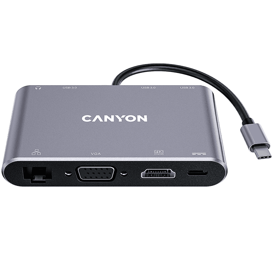 CANYON hub DS-14 8in1 4k USB-C Dark Grey