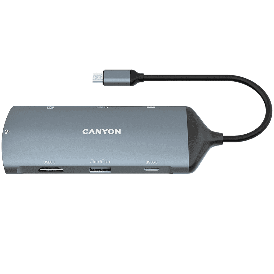 CANYON hub DS-15 8in1 4k USB-C Dark Grey