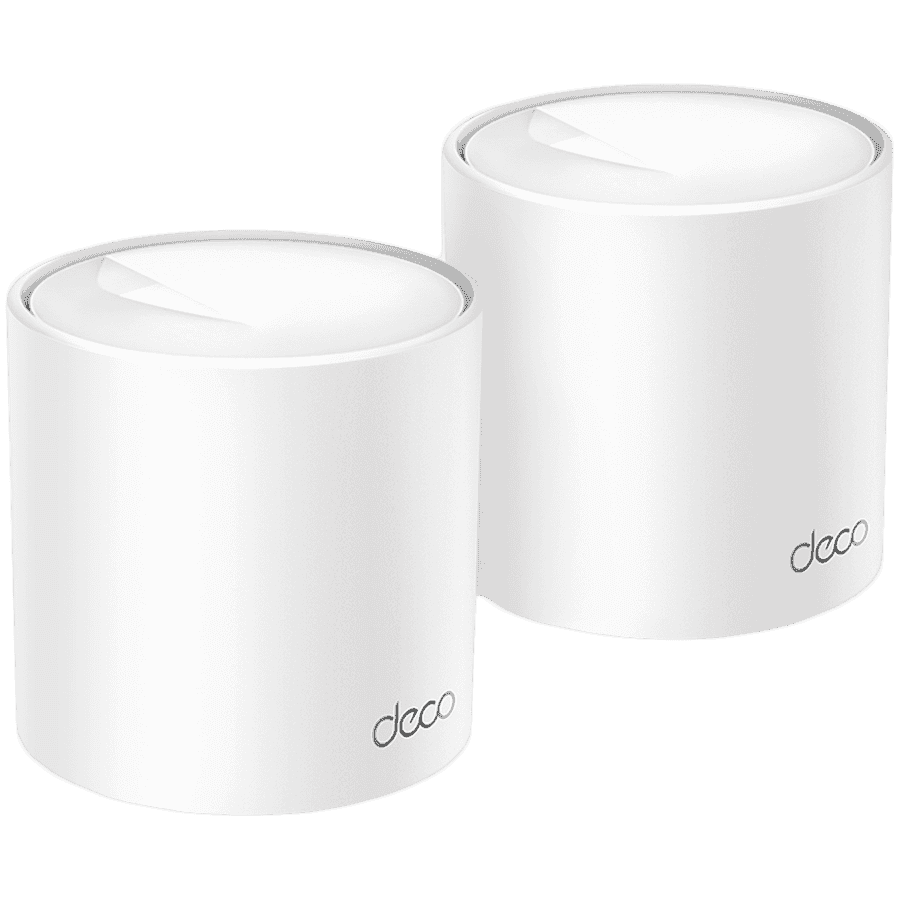 TP-Link Deco X10 (2-pack) AX1500 Whole Home Mesh Wi-Fi 6 System, 300 Mbps at 2.4 GHz + 1201 Mbps at 5 GHz,Internal Antennas, 2× Gigabit Ports (WAN/LAN auto-sensing),Deco App, Router/AP Mode, IPv6, IPTV, Parental Controls, QoS, OFDMA, MU-MIMO, WPA3