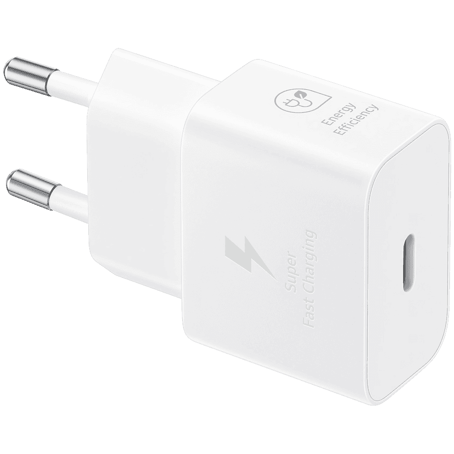 Samsung 25W Fast Charging USB-C Power Adapter White (cable not included)