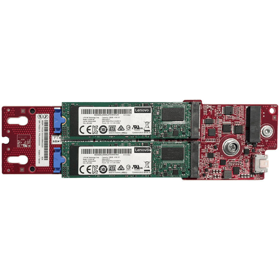 Lenovo ThinkSystem M.2 SATA 2-Bay RAID Enablement Kit (supports 2 SATA drives with RAID); ThinkSystem v2 servers;