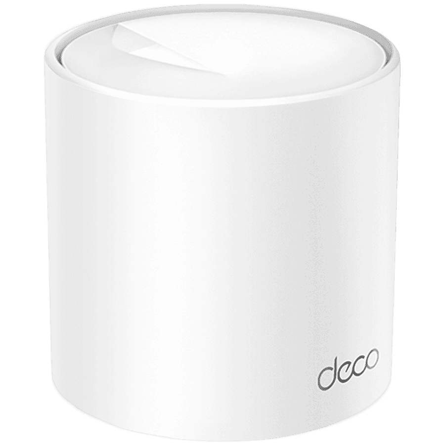 TP-Link Deco X10 (1-pack) AX1500 Whole Home Mesh Wi-Fi 6 System, 300 Mbps at 2.4 GHz + 1201 Mbps at 5 GHz,Internal Antennas, 2× Gigabit Ports (WAN/LAN auto-sensing),Deco App, Router/AP Mode, IPv6, IPTV, Parental Controls, QoS, OFDMA, MU-MIMO, WPA3