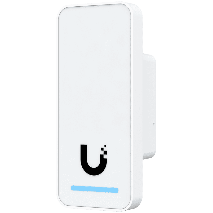 UniFi Access 2nd generation compact indoor/outdoor reader for organizations, with integrated welcome speaker and LED flash