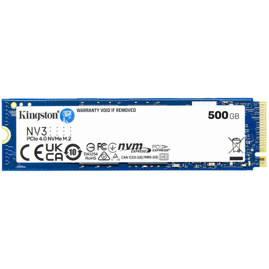 Kingston 500GB NV3 SSD M.2 2280 PCIe 4.0 NVMe, Read: 5,000/ Write: 3,000MB/s