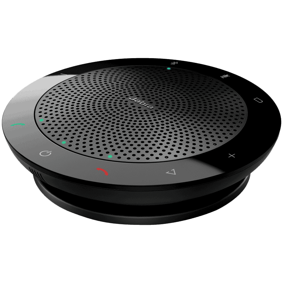 JABRA SPEAK 510 MS Speakerphone for UC & BT, USB Conference solution, 360-degree-microphone, Plug&Play, mute and volume button, Wideband, Bluetooth (up to 100 meters), Microsoft optimized Version B: incl. Smart Button activated via JABRA Direct