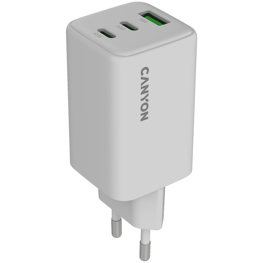 CANYON charger CU65ACC GaN 65W 2xPD 1xQC EU White