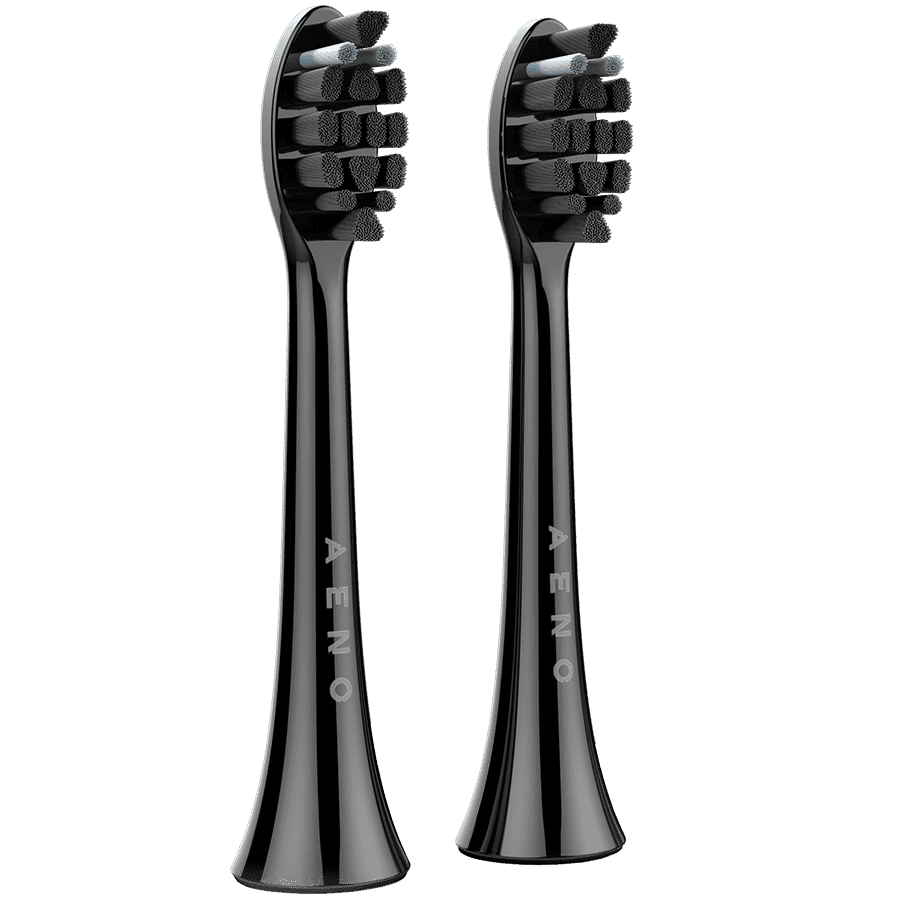 AENO Replacement toothbrush heads, Black, Dupont bristles, 2pcs in set (for ADB0004/ADB0006 and ADB0003/ADB0005)