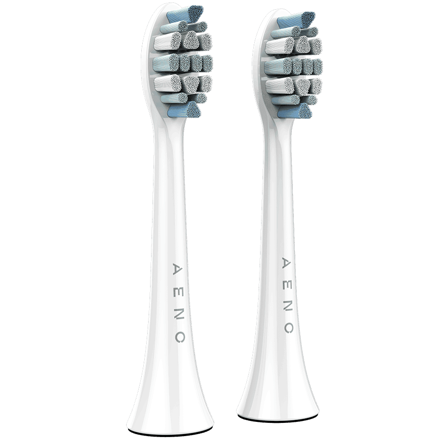 AENO Replacement toothbrush heads, White, Dupont bristles, 2pcs in set (for ADB0003/ADB0005 and ADB0004/ADB0006)
