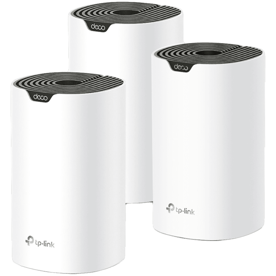 AC1900 Whole Home Mesh Wi-Fi SystemSPEED: 600 Mbps at 2.4 GHz +1300 Mbps at 5 GHzSEPC: 3× Internal Antennas, 3× Gigabit Ports (WAN/LAN auto-sensing)FEATURE: Deco App, Router/AP Mode, IPv6, IPTV, Parental Controls, QoS, MU-MIMO, Beamforming, Alexa