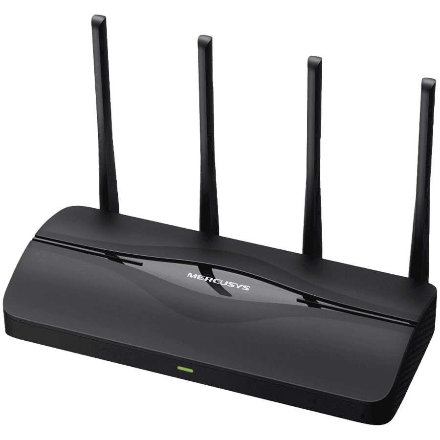 Mercusys MR27BE BE3600 Dual-Band Wi-Fi 7 Router, 688 Mbps at 2.4 GHz + 2880 Mbps at 5 GHz, 4× External Antennas, 1× 2.5 Gbps WAN port + 1× 2.5 Gbps LAN port + 2× Gigabit LAN ports, MLO, 4096-QAM, OFDMA, HE160, MERCUSYS App, Router/Access Point Mo