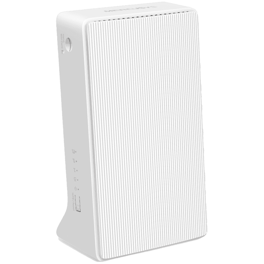 Mercusys MB130-4G AC1200 Wi-Fi 4G LTE Router, Build-In 150Mbps 4G LTE Modem, 300 Mbps at 2.4 GHz, 867 Mbps at 5 GHz, 4G Cat4 150/50 Mbps, Internal Antennas,  Extra 3G/4G Antenna Ports, 1× 10/100 Mbps LAN Port, 1× 10/100 Mbps WAN/LAN Port