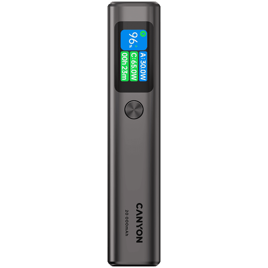 CANYON power bank OnPower 230 TFT 20000 mAh PD130W Dark Grey