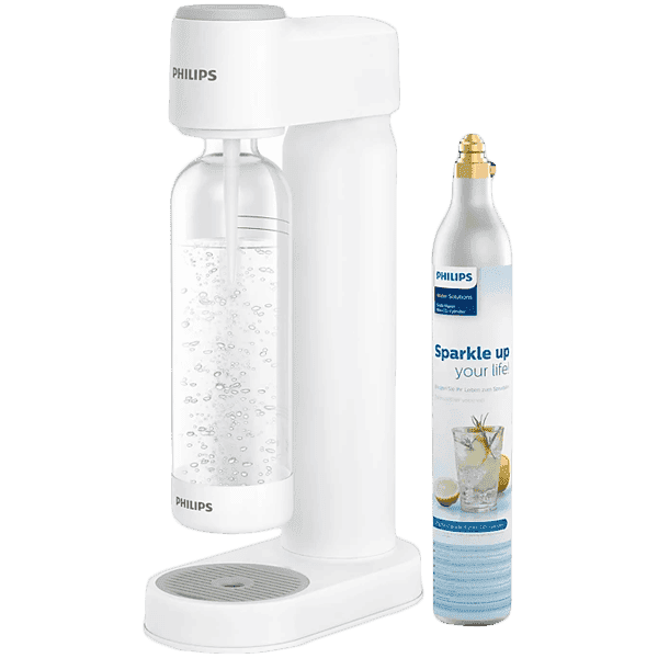 PHILIPS GoZero sparkling water maker ADD4901WH/10, manual (no power), 1 L bottle, white