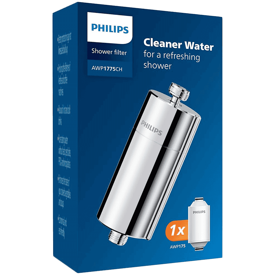 PHILIPS inline shower filter AWP1775CH/10, KDF, 8 L/min, chrome