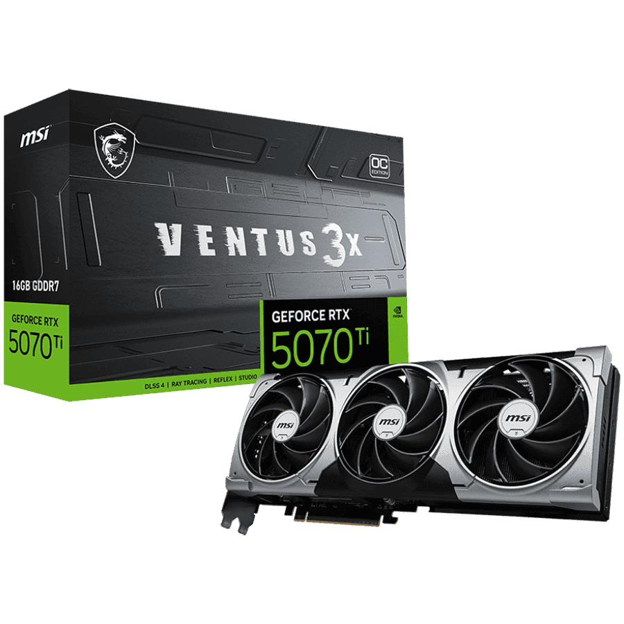MSI Ventus GeForce RTX 5070 Ti 16GB GDDR7 PCI Express 5.0 Graphics Card RTX 5070 TI 16G VENTUS 3X OC