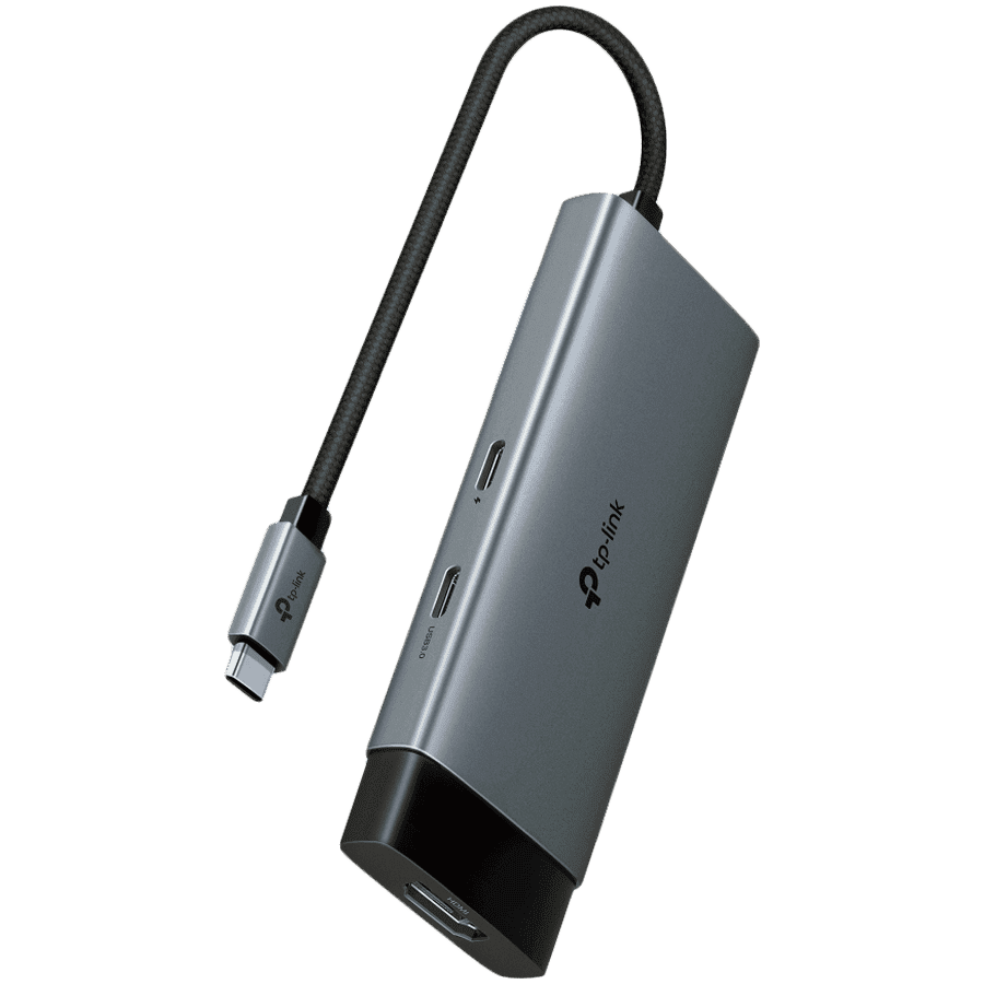TP-Link UH5020C USB Type-C 5-Port Hub, 1x USB-C Connector, 1x HDMI 4K 60Hz Port, 1x USB-C PD 100W Port, 2x USB-A 3.0 Ports, 1x USB-C 3.0 Port, Plug and Play, Self-storage for Connector, Fast Heat Dissipation, Flexible and Durable