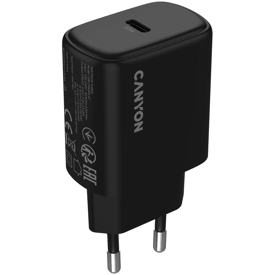 CANYON charger OnCharge 200 20W 1xPD EU Black