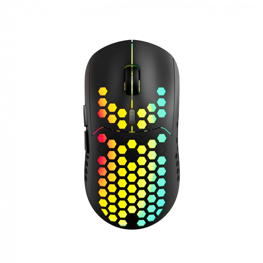 Canyon 7keys Gaming 2.4G wireless mouse, KA8 sensor, DPI up to 1600, rubber coating on panel, Huano 1million switch, 45cm PVC cable, ABS material. 400mAh battery, size: 125.8*63.7*41mm, weight: 95g, Black