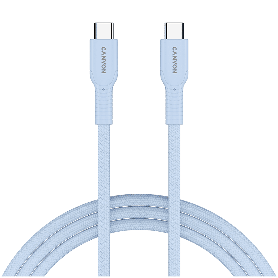 CANYON cable OnWire 60CL C-C 60W COLOR Braided 1m Light Blue