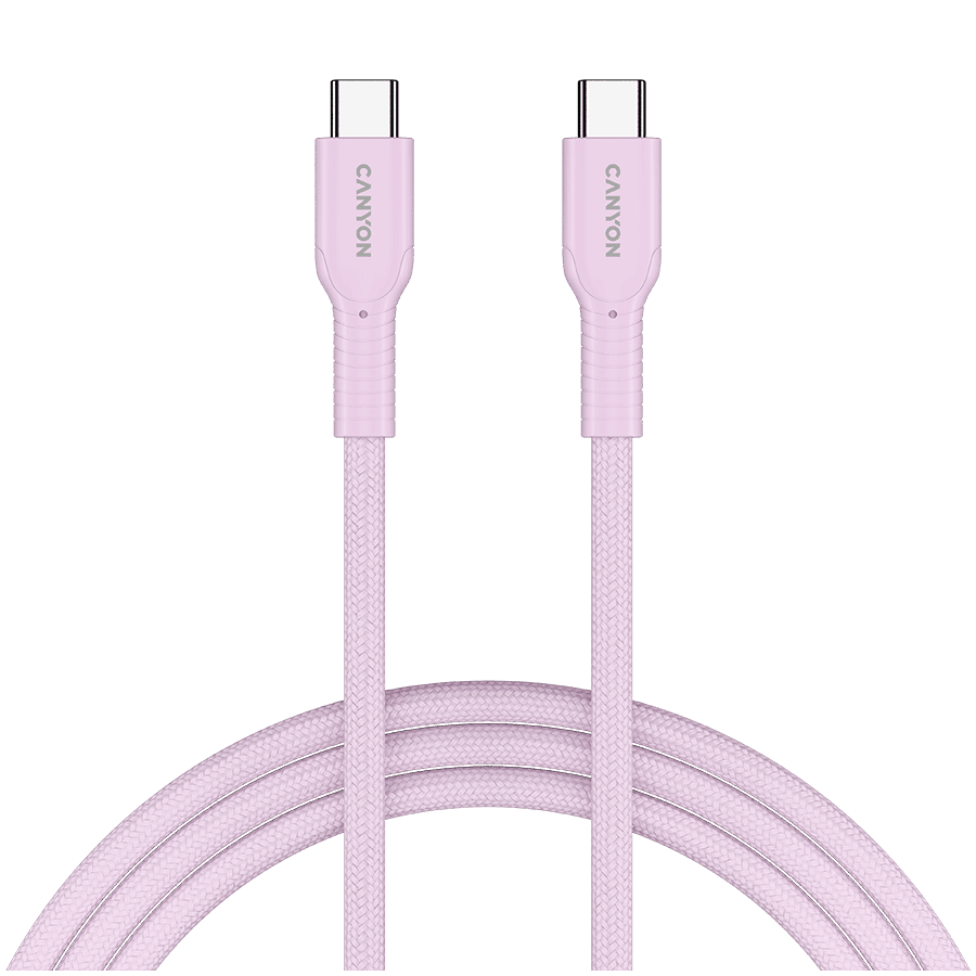 CANYON cable OnWire 60CL C-C 60W COLOR Braided 1m Pink