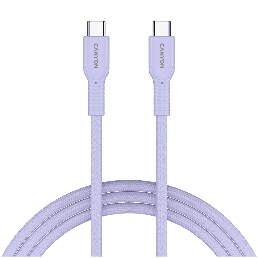 CANYON cable OnWire 60CL C-C 60W COLOR Braided 1m Purple