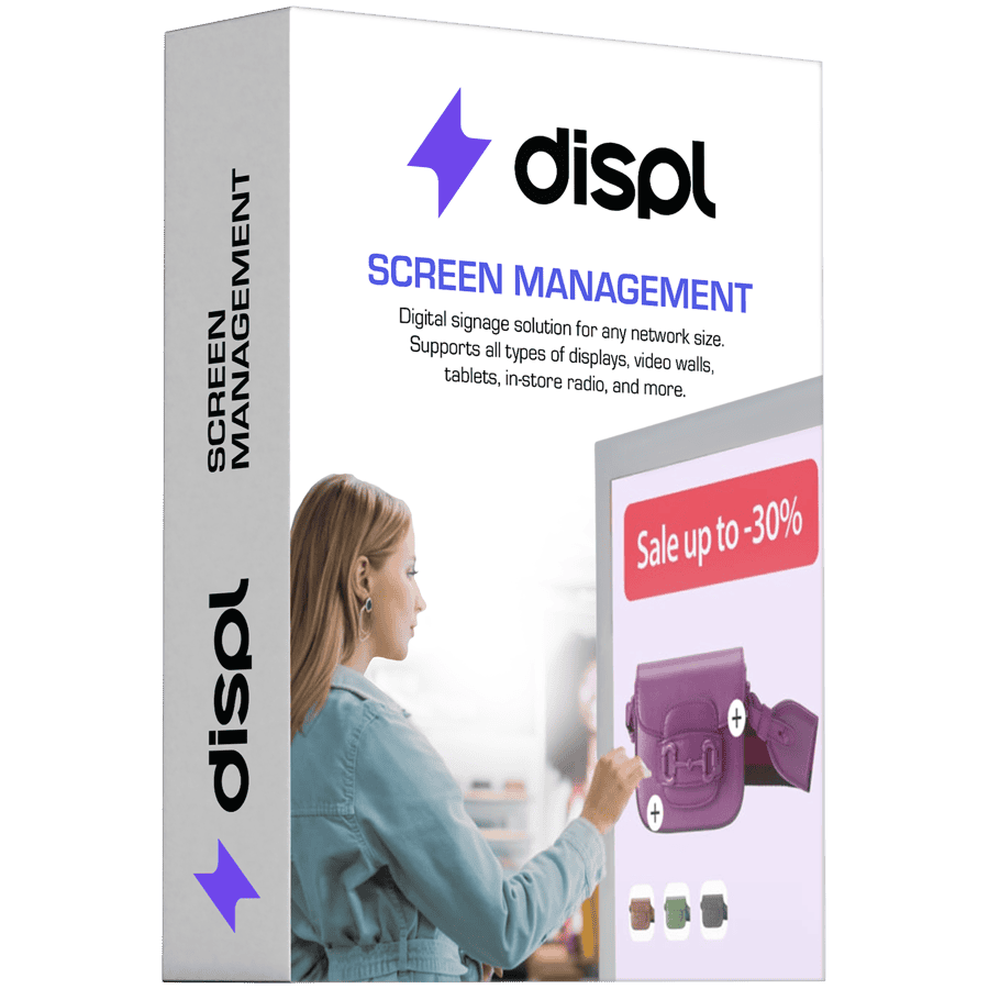 Displ, Digital Signage CMS, Screen Management type, 1 year