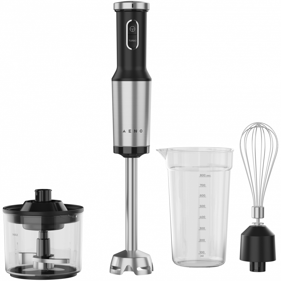 AENO HB4B Hand Blender Set, 1200W, Tiger Teeth Cutter, Whisk, Black
