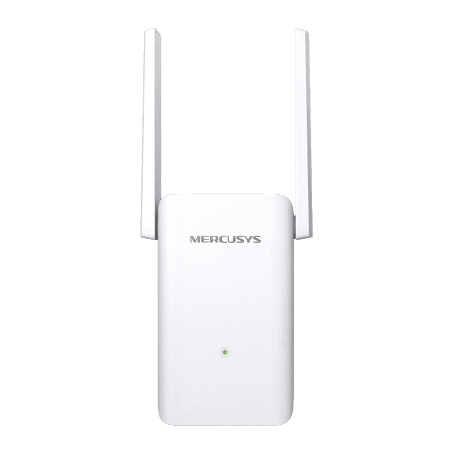 Mercusys ME80X AX3000 Wi-Fi Range Extender, 574 Mbps at 2.4 GHz + 2402 Mbps at 5 GHz, 2 x Fixed External Antennas, 1 x Gigabit Port, Wall Plugged, 1024 QAM, OFDMA, MERCUSYS APP, WPS/Reset Button, Signal Indicator, Range Extender/Access Point mode