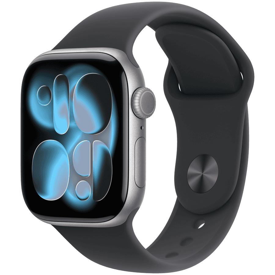Apple Watch Series 11 GPS 42mm Space Grey Aluminium Case with Black Sport Band - M/L,Model A3331